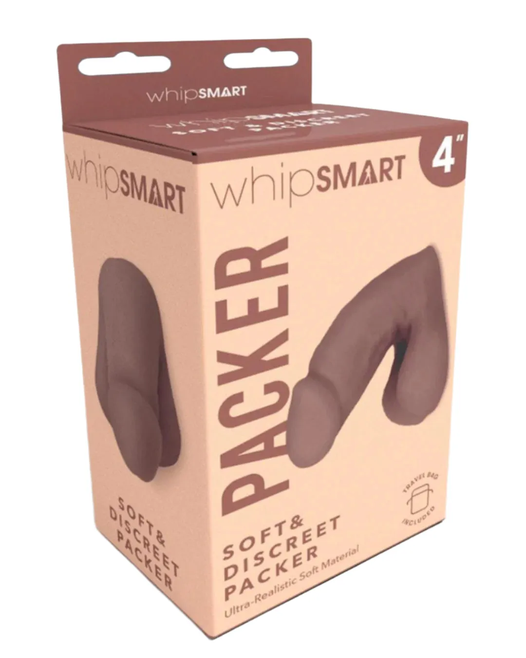 Whipsmart 4” Soft & Discreet Packer Dildo in Brown for Comfortable Extended Wear