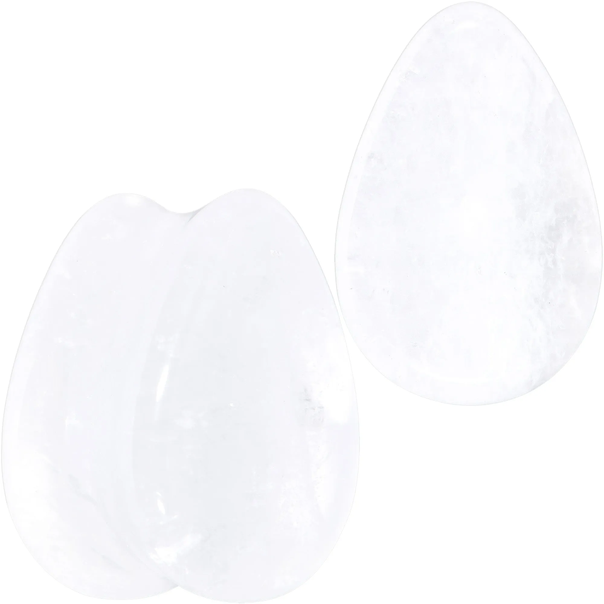 White Cloudy Quartz Drop Saddle Plug Set