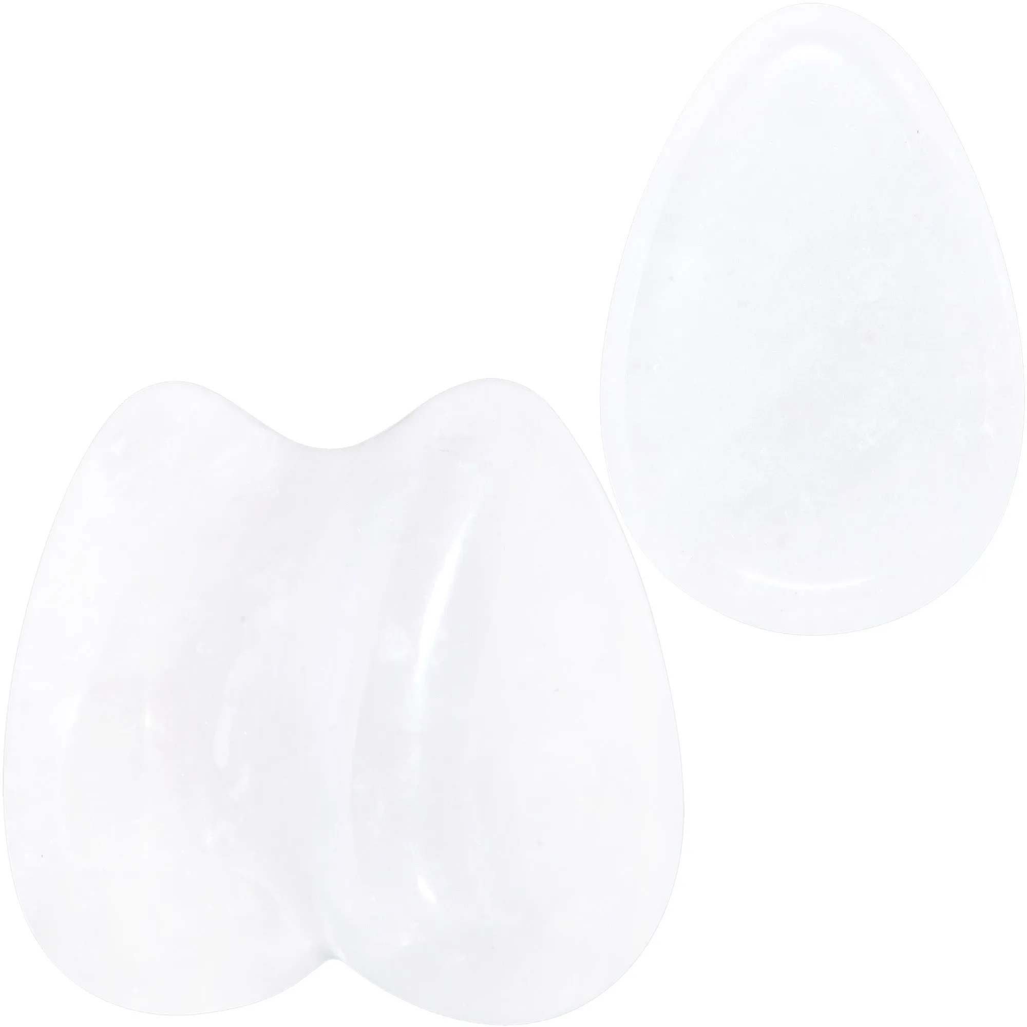White Cloudy Quartz Drop Saddle Plug Set