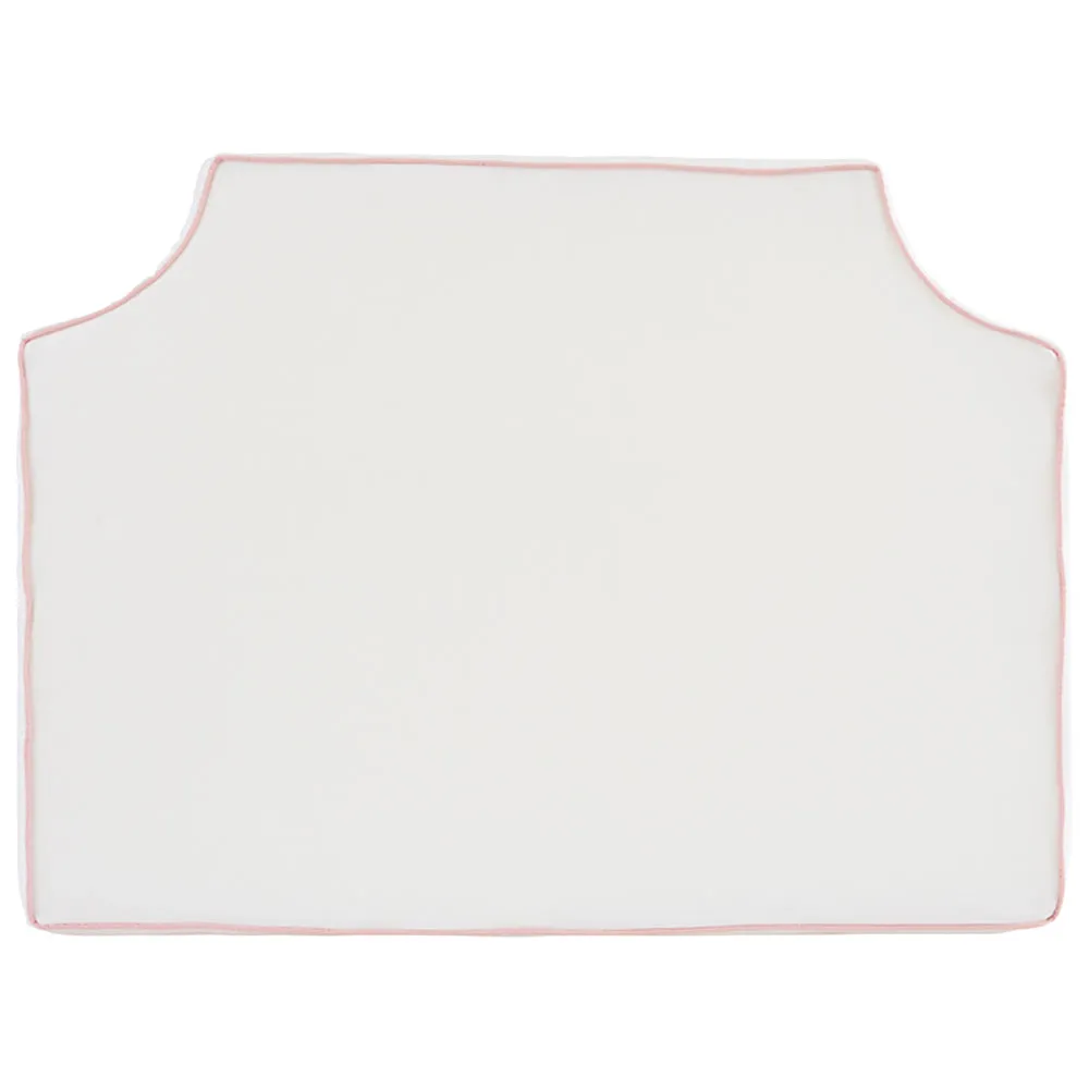 White with Blush Pipe Headboard