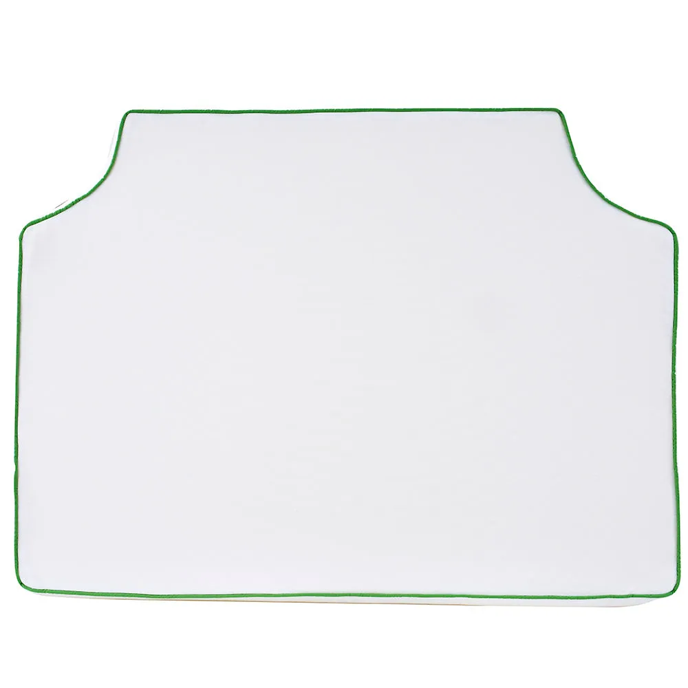 White with Botanical Pipe Headboard