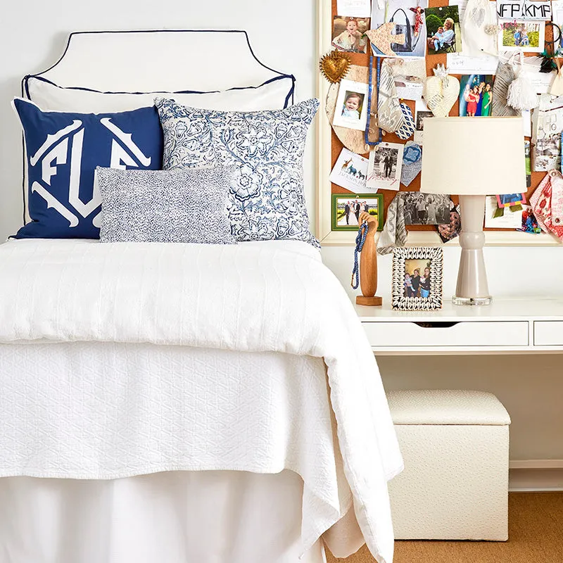 White with Prussian Pipe Headboard