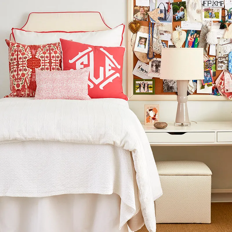 White with Punch Pipe Headboard