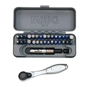 Wiha 32 Piece GoBox TerminatorBlue Impact Bit Set with Mini Ratchet