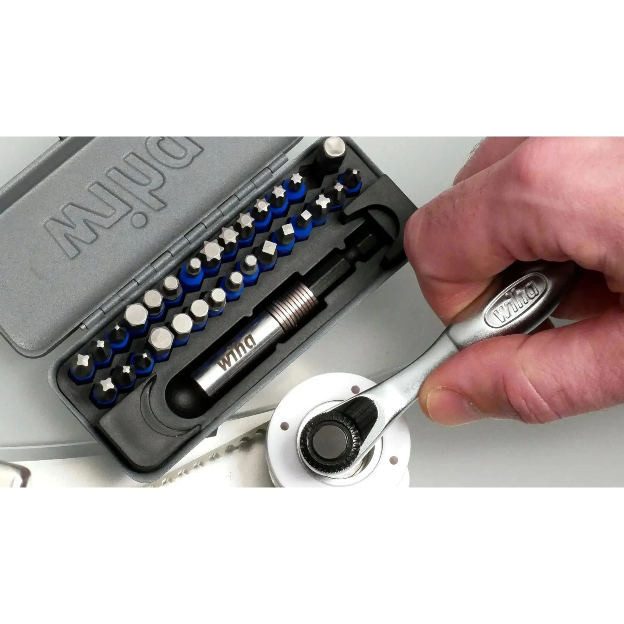 Wiha 32 Piece GoBox TerminatorBlue Impact Bit Set with Mini Ratchet