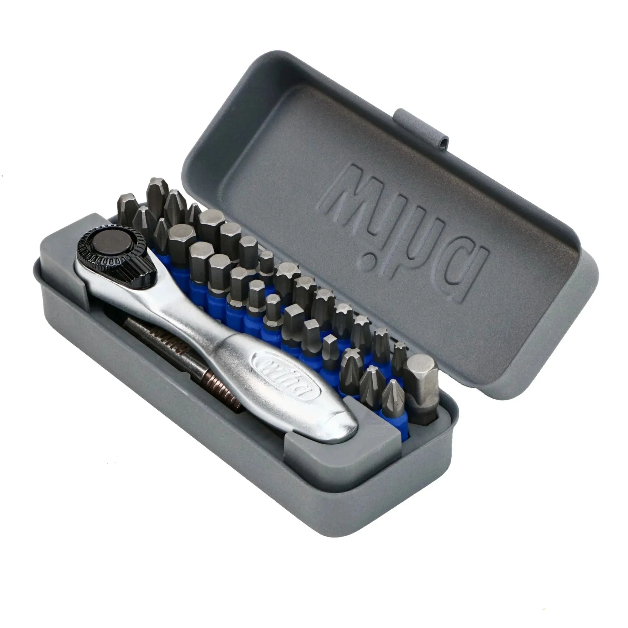 Wiha 32 Piece GoBox TerminatorBlue Impact Bit Set with Mini Ratchet