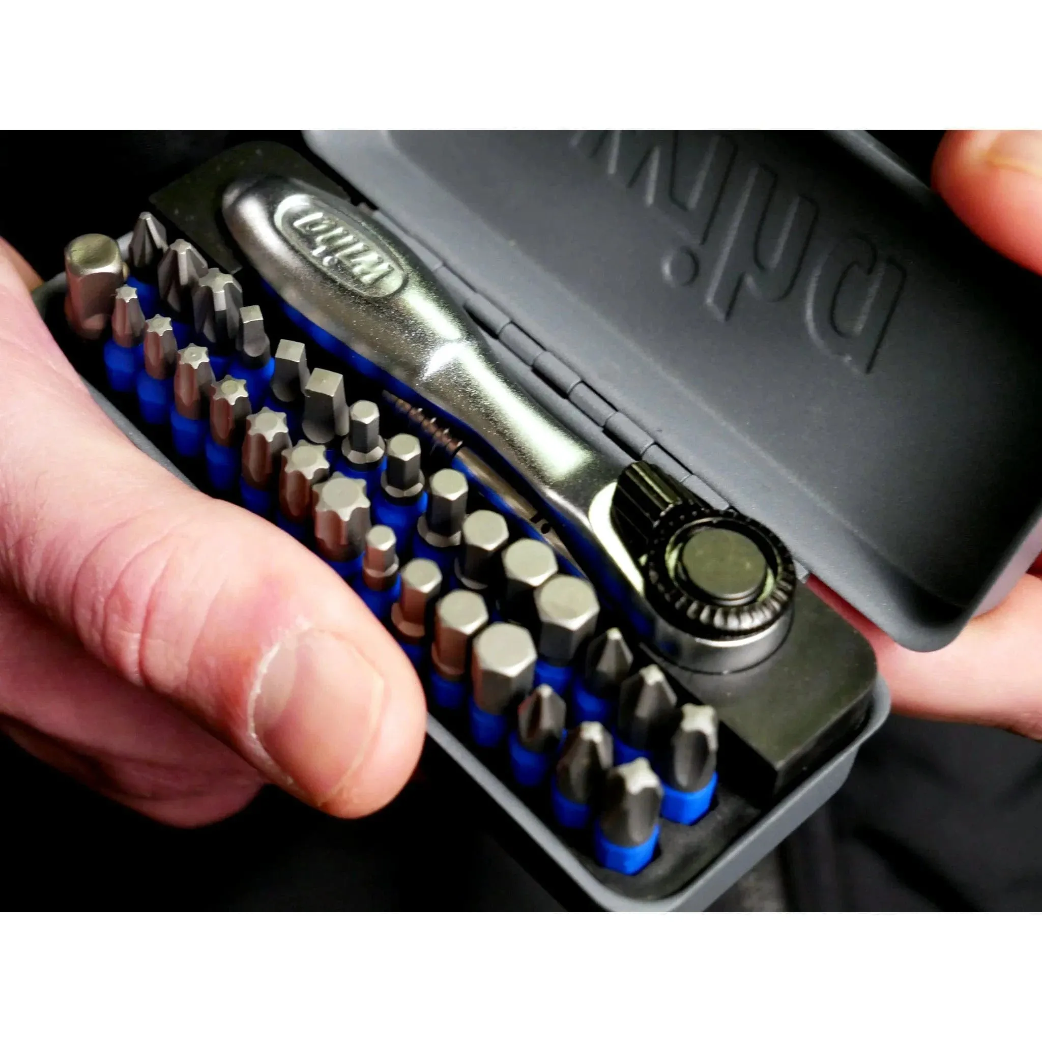 Wiha 32 Piece GoBox TerminatorBlue Impact Bit Set with Mini Ratchet