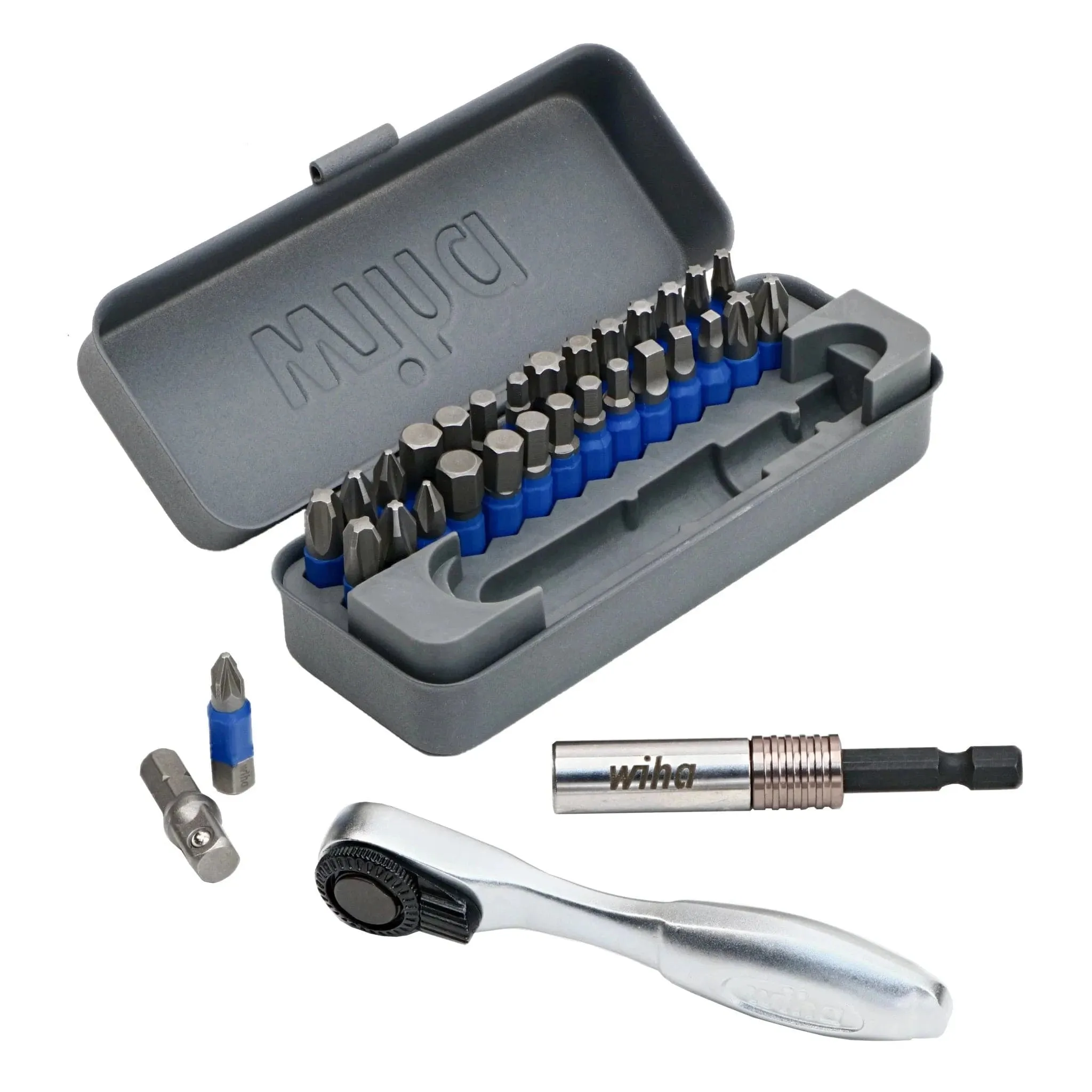 Wiha 32 Piece GoBox TerminatorBlue Impact Bit Set with Mini Ratchet