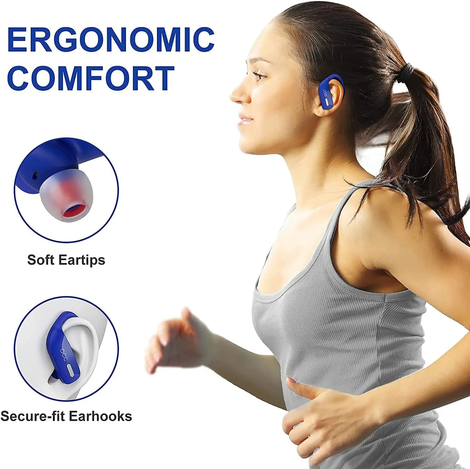 Wireless  Bluetooth Earbuds  48H Play Back  Waterproof with Microphone LED Display