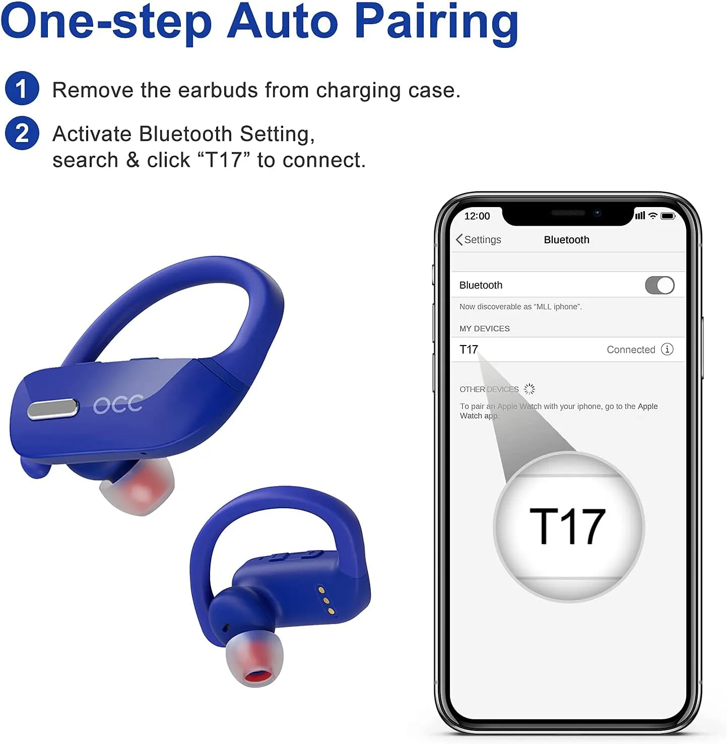 Wireless  Bluetooth Earbuds  48H Play Back  Waterproof with Microphone LED Display