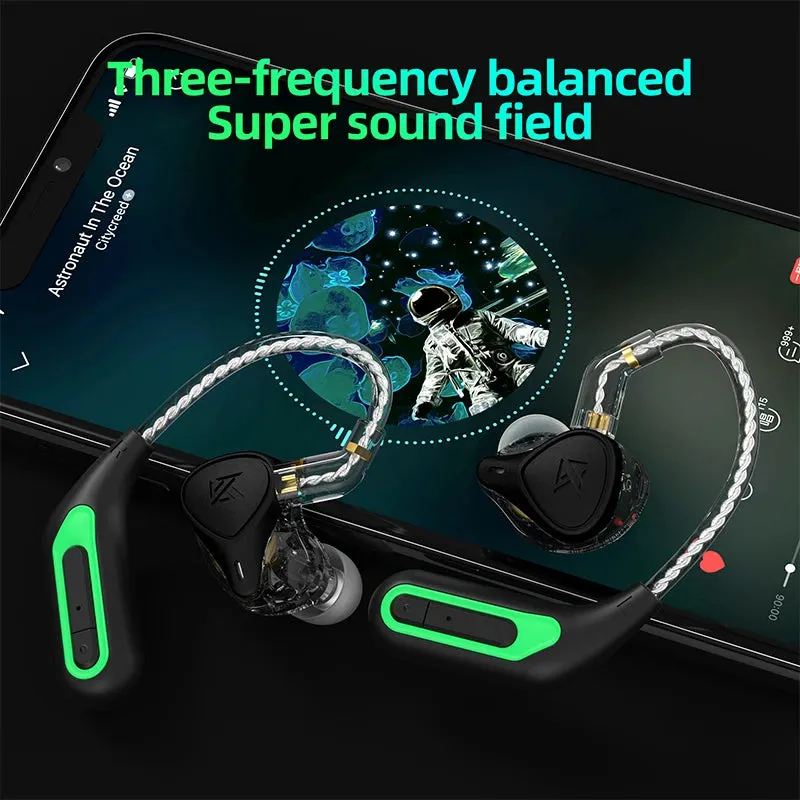 Wireless Ear Hook Earphones - Bluetooth 5.2 Upgrade - HiFi Headset for Sport and Gaming - Noise Cancelling Headphones