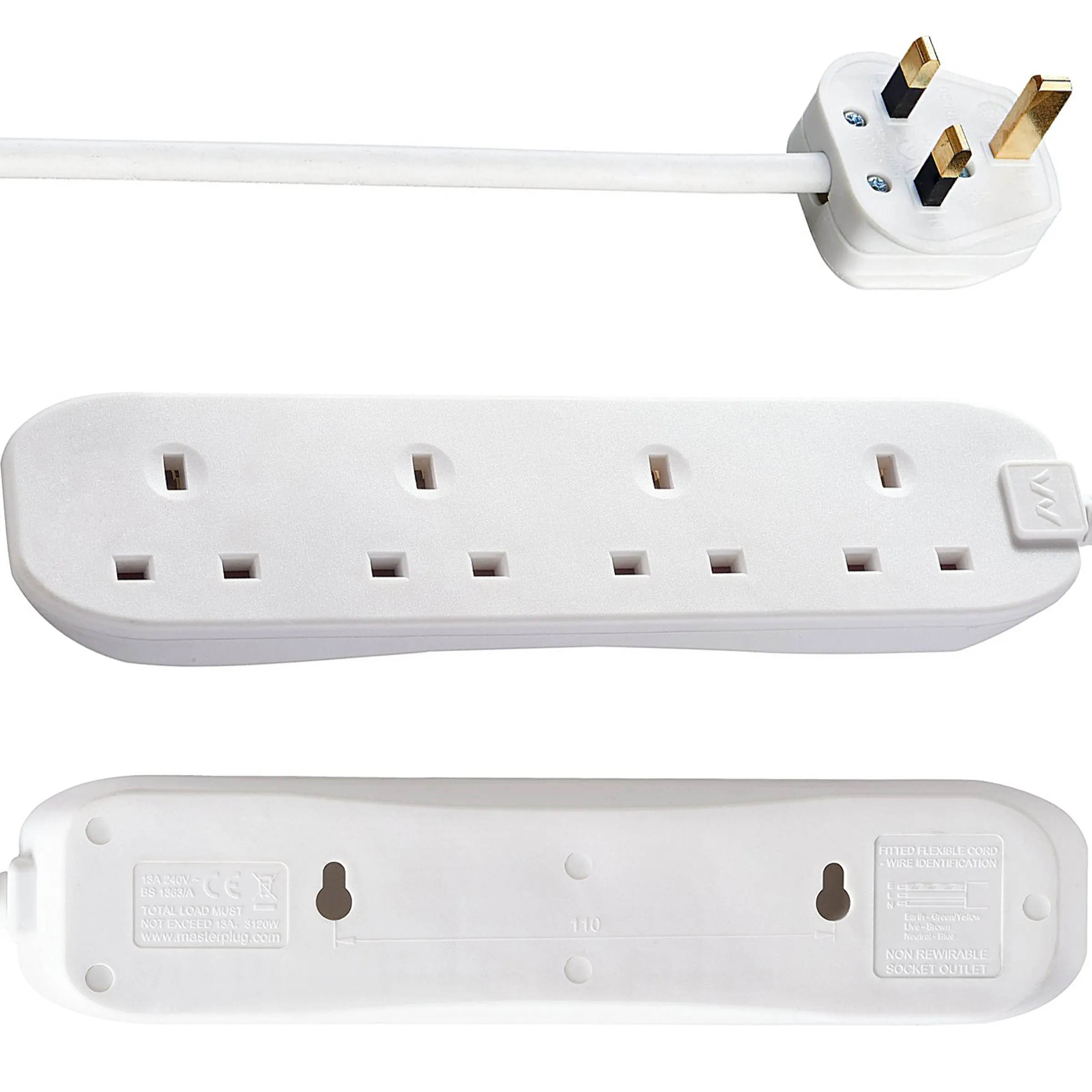 Wireless Wi-Fi Audio Spy Bug Sound Activated Recorder in AC Mains Extension Lead Unlimited Range / Live Stream / Download / Push Notification