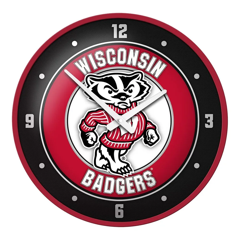 Wisconsin Badgers: Mascot - Modern Disc Wall Clock