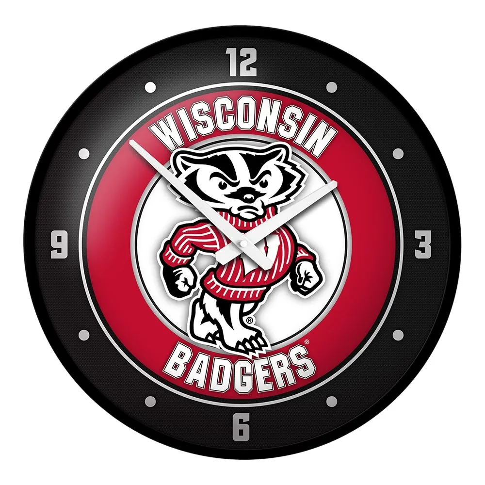 Wisconsin Badgers: Mascot - Modern Disc Wall Clock