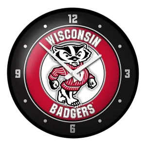 Wisconsin Badgers: Mascot - Modern Disc Wall Clock
