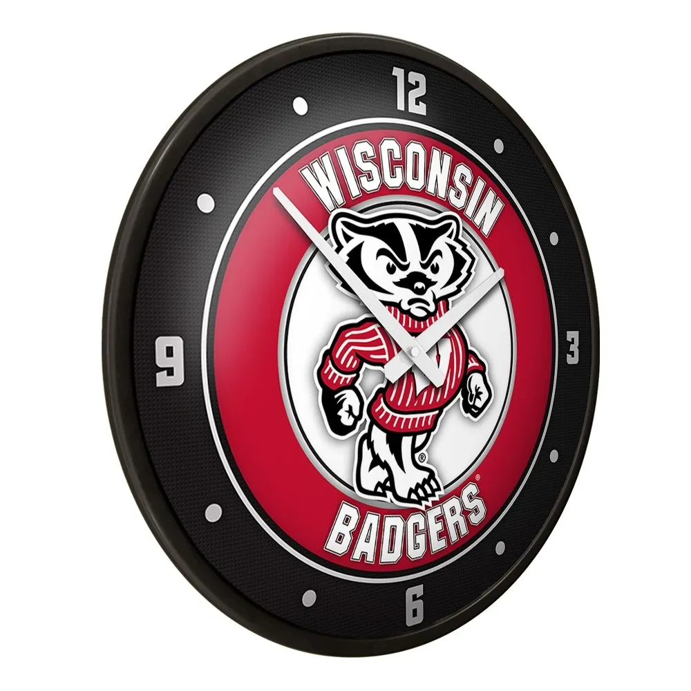 Wisconsin Badgers: Mascot - Modern Disc Wall Clock