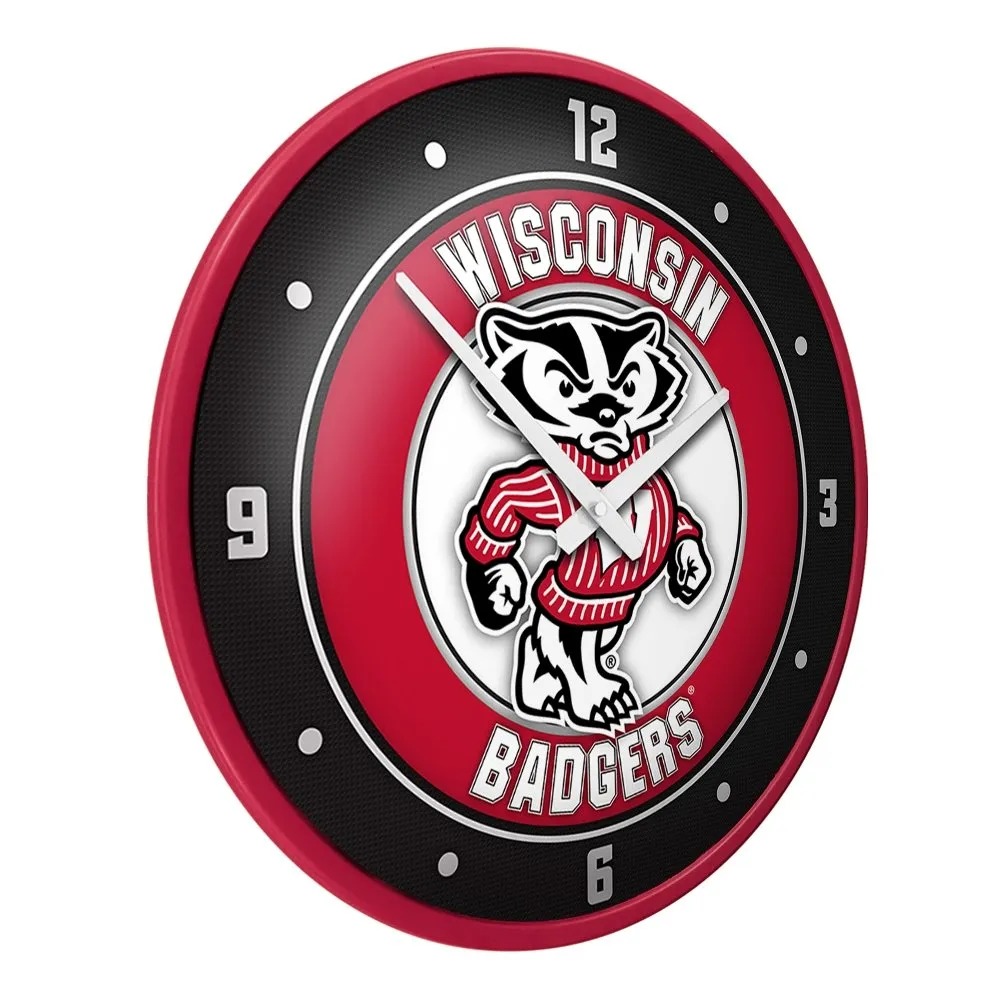Wisconsin Badgers: Mascot - Modern Disc Wall Clock