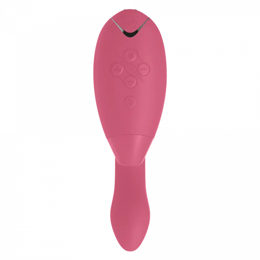 Womanizer Duo Silicone Rechargeable Clitoral and G-Spot Stimulator - Raspberry