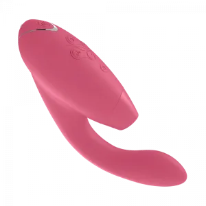 Womanizer Duo Silicone Rechargeable Clitoral and G-Spot Stimulator - Raspberry