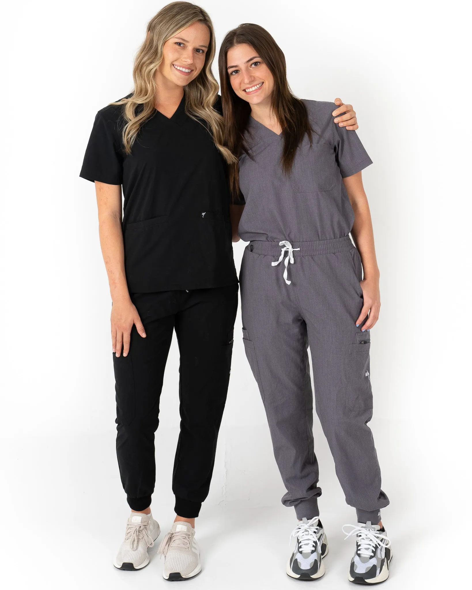 Women's 2 Pocket Black Scrub Top - Amber