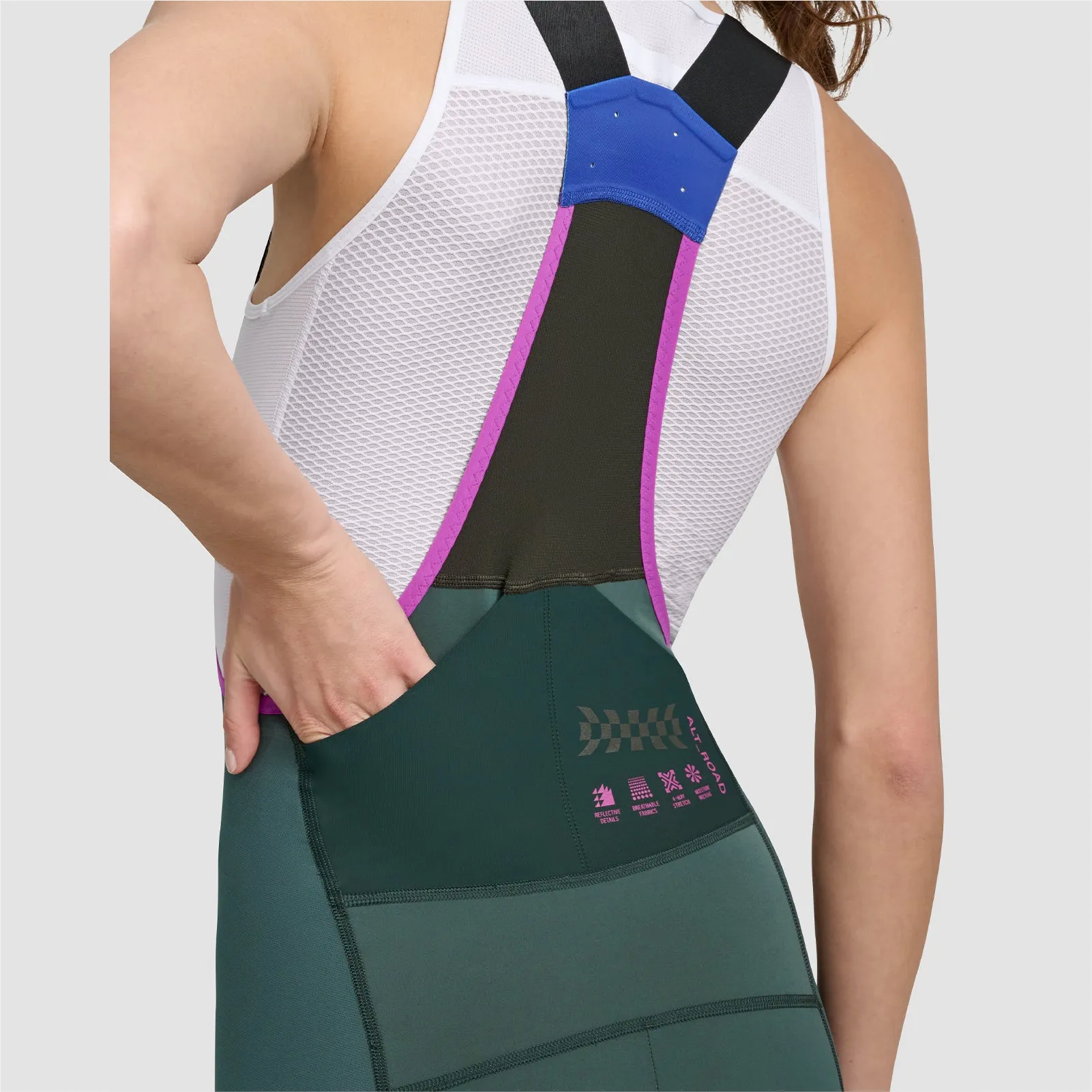 Women's Alt_Road Cargo Bib Cypress Green