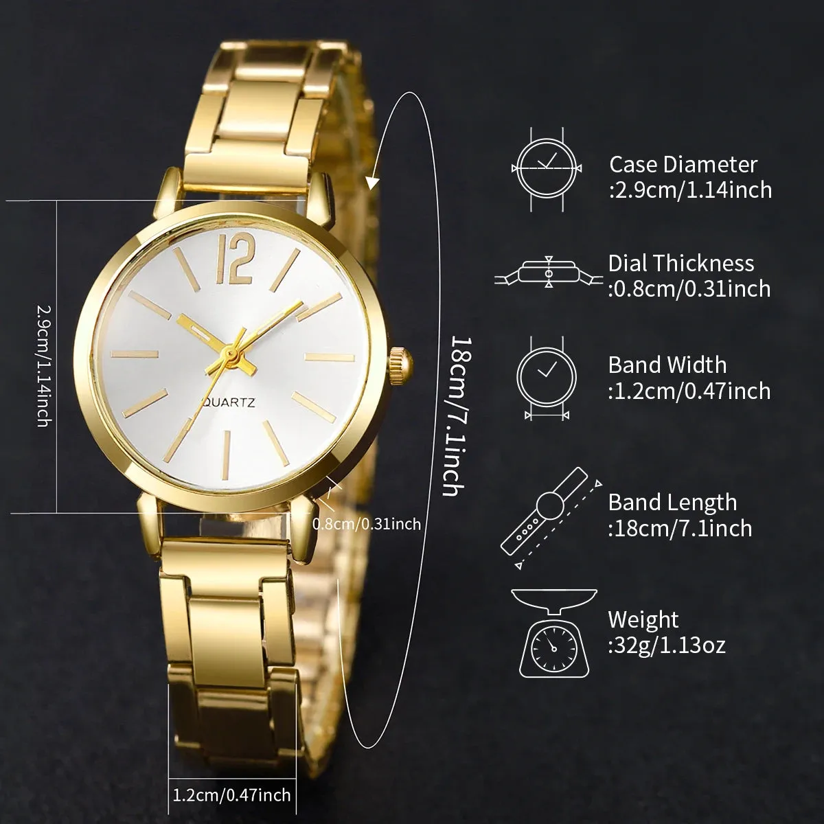 Women's Casual Fashion Watch Set – Small Dial Quartz Watch