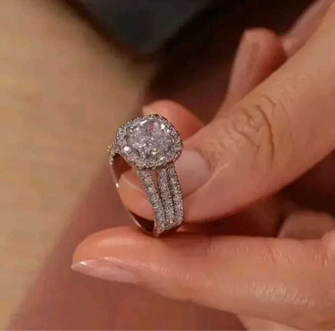 Women's Fashion Jewelry Silver Cubic Zirconia Luxury Ring Engagement Size 7