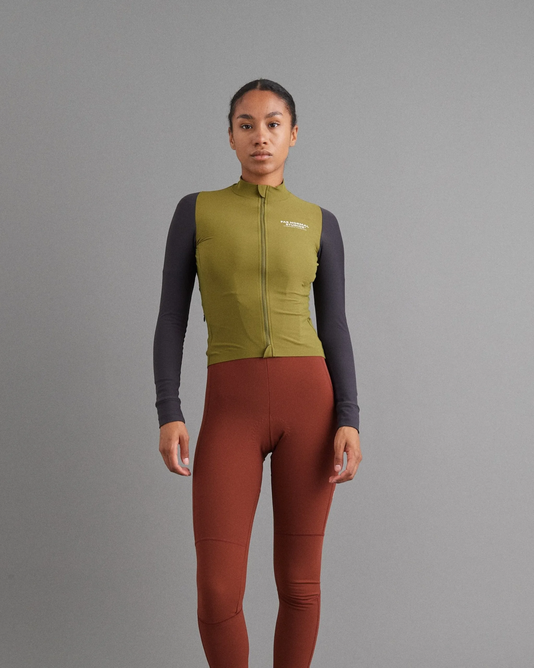 Women's Mechanism Long Sleeve Jersey - Deep Grey / Green