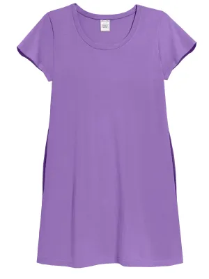 Women's Soft Supima Cotton Easy Cover-Up T-Shirt Pocket Dress | Deep Purple