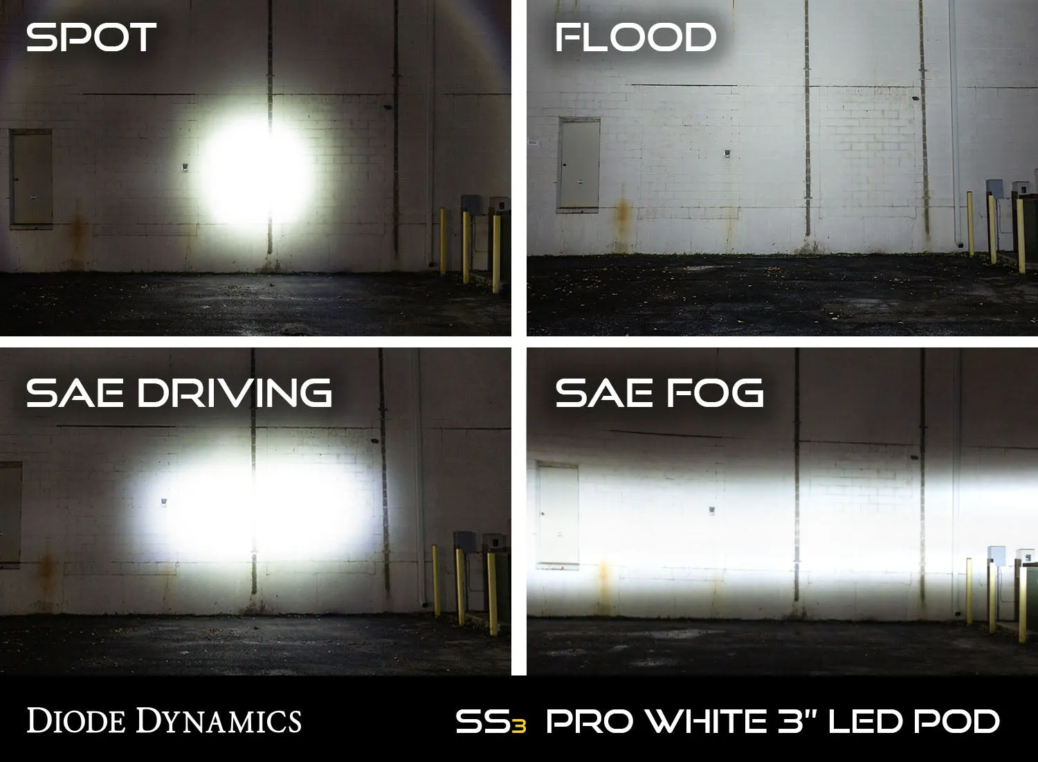 Worklight SS3 Sport Yellow SAE Fog Standard Pair Diode Dynamics