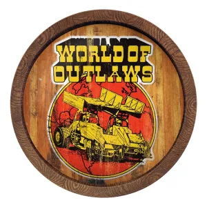 World of Outlaws: Throwback Weathered "Faux" Barrel Top Sign