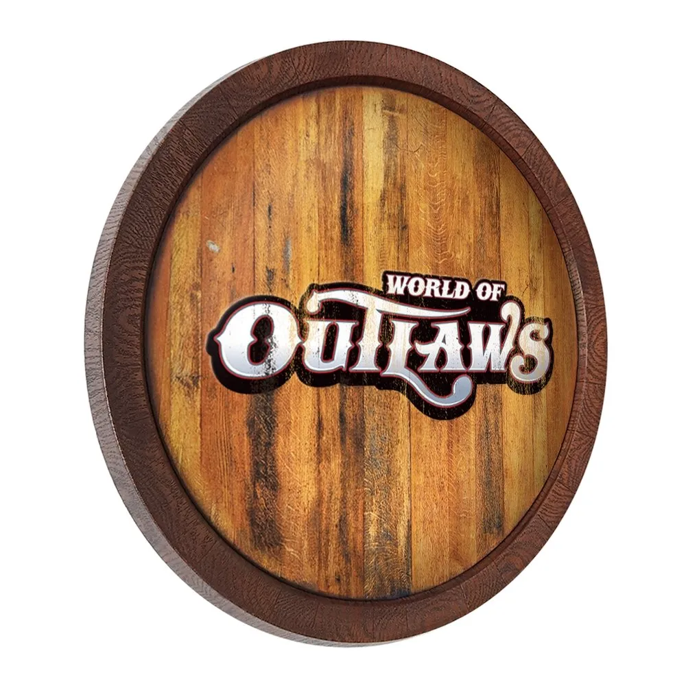 World of Outlaws: Weathered "Faux" Barrel Top Sign