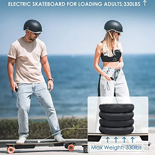 WOWGO Electric Skateboard with Top Speed 29MPH Dual 550W Motors E Longboard for Beginners Adults Commute Trip, 90mm Wheels Skateboards with 14.3 Miles Long Range Max Load 330 LBS-2S MAX