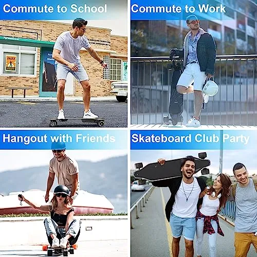 WOWGO Electric Skateboards Longboard with Top Speed 29MPH Dual 550W Motors for Adults Beginners Max Load 330LB, 105mm Honeycomb Wheels E Skate Board with 14.3Mile Long Range for Commute -2S MAX