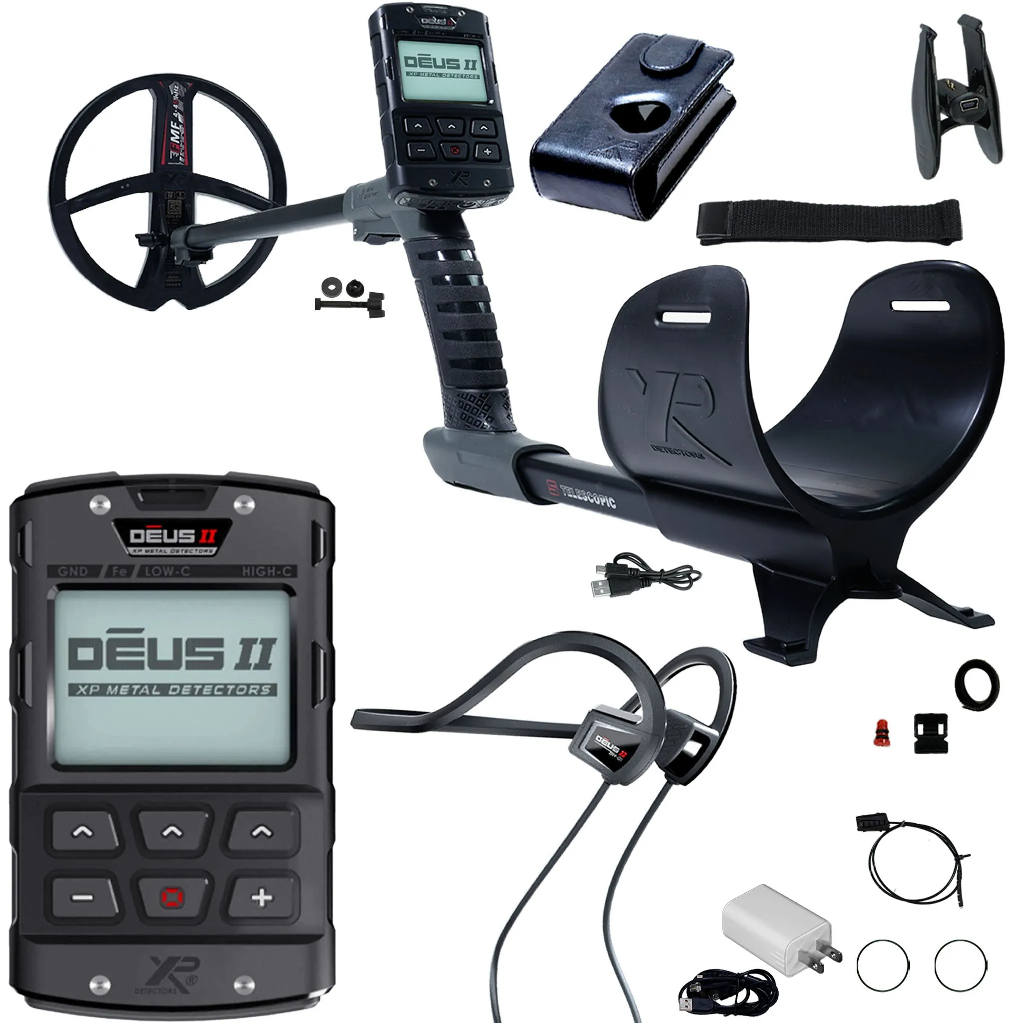 XP DEUS II Fast Multi Frequency RC Metal Detector with 9" FMF Search Coil