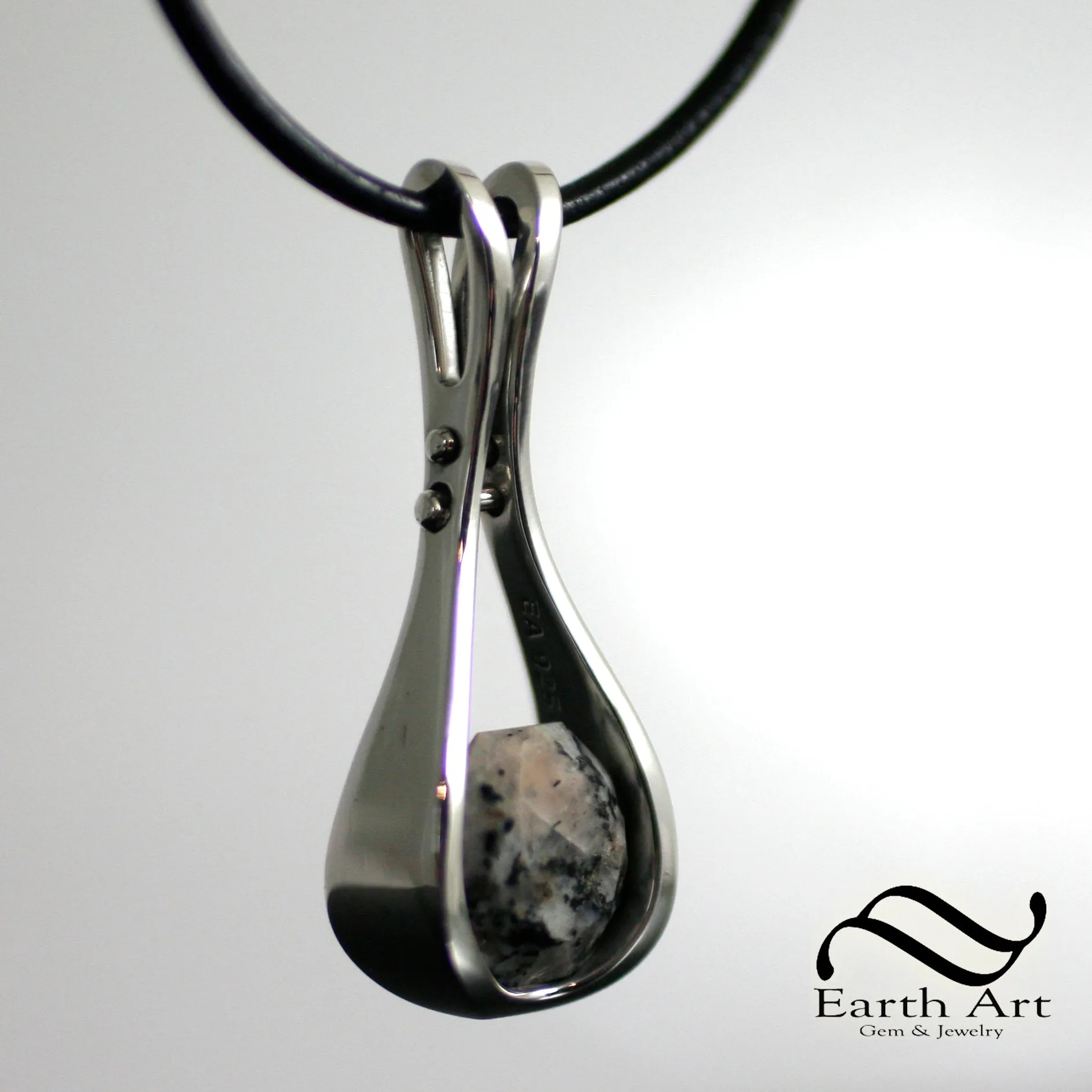 Your Stone - Faceted - Set in a Modern Style Pendant - Sterling Silver