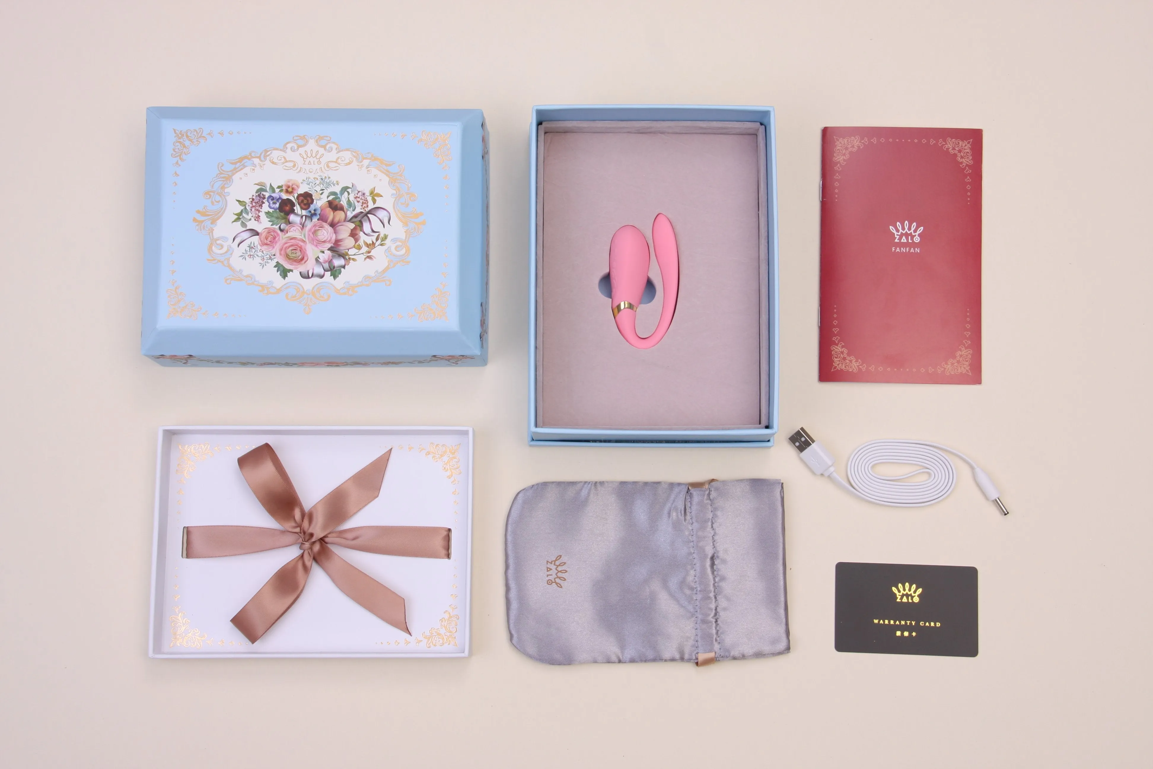 ZALO Fanfan App-controlled Rechargeable Couples Massager Rogue Pink